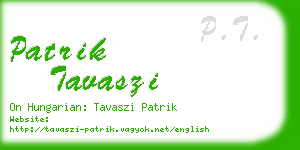 patrik tavaszi business card